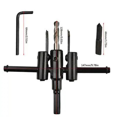 30-120/200/300mm Adjustable Circle Hole Cutter Wood Drywall Drill Bit Saw Round Cutting Blade Aircraft Type DIY Tool