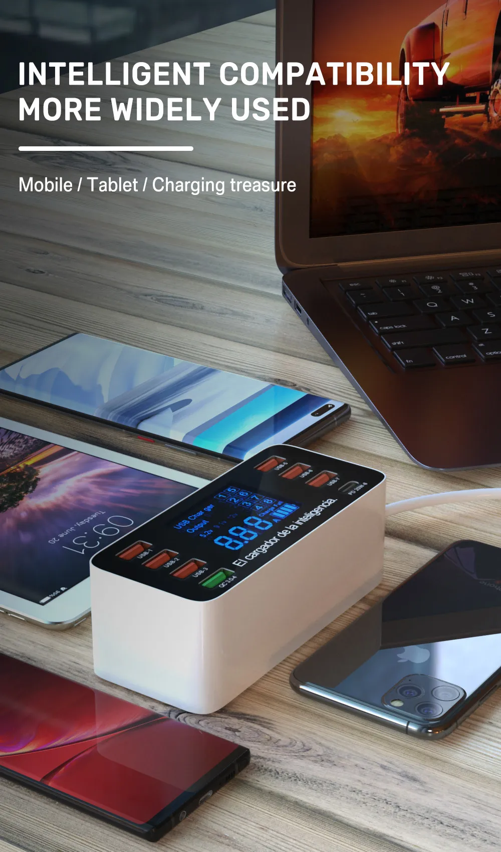 60W Quick Charge QC 3.0 4.0 USB Charger Adapter USB C Charger Phone Tablet Fast Charger For iPhone 12 Pro Xiaomi Huawei Samsung
