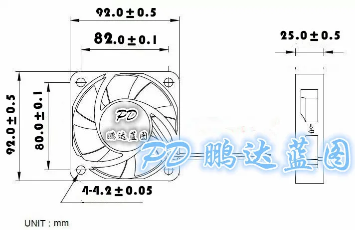 Original AVC 9025 92MM 90MM Fan 90*90*25mm 92*92*25mm Cooing fan For CPU Cooling fan DS09225R12H 12V 0.5A  with PWM 4pin