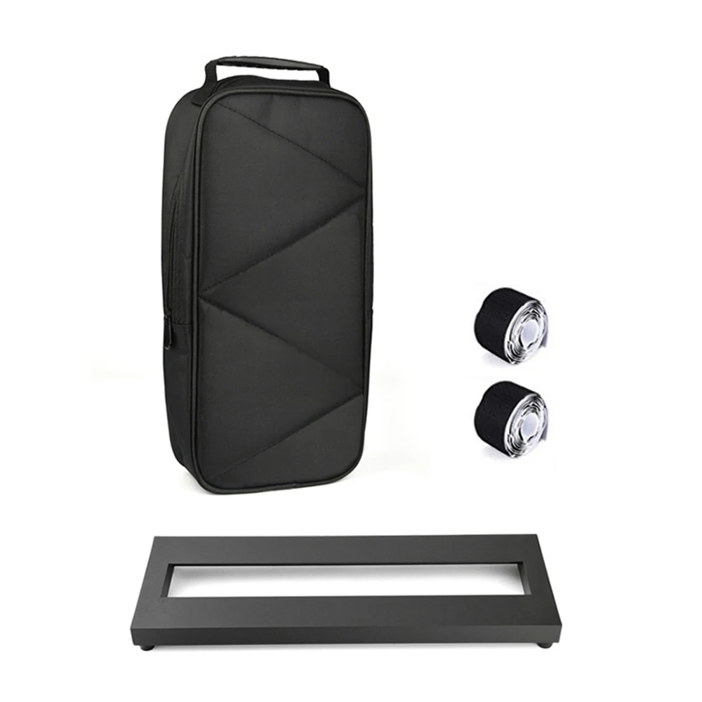 Guitar Effect Pedal Board Guitar Pedalboard Aluminum Alloy Pedalboard 15×4.9 Inch with Carrying Bag Effect Pedal Plate
