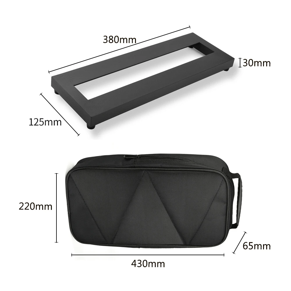 Guitar Effect Pedal Board Guitar Pedalboard Aluminum Alloy Pedalboard 15×4.9 Inch with Carrying Bag Effect Pedal Plate