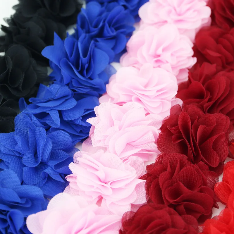 (1 Meter) Chiffon Lace Fabric Webbing Decoration Flower Gift Ribbons Crafts Non-Woven Fabrics Base