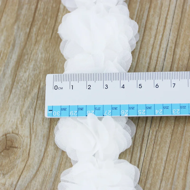 (1 Meter) Chiffon Lace Fabric Webbing Decoration Flower Gift Ribbons Crafts Non-Woven Fabrics Base