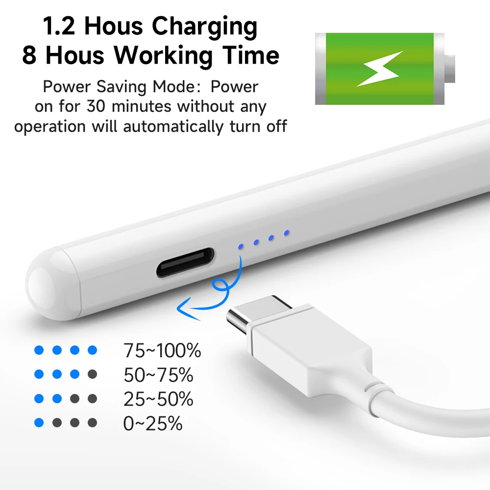 For iPad Pencil 2 1 Palm Rejection Power Display iPad Accessories iPad 2022 2021 2020 2019 2018 Pro 11 12.9 Air Mini Stylus Pen