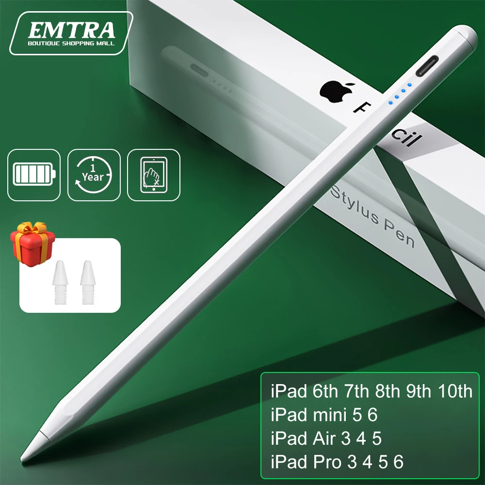 For iPad Pencil 2 1 Palm Rejection Power Display iPad Accessories iPad 2022 2021 2020 2019 2018 Pro 11 12.9 Air Mini Stylus Pen