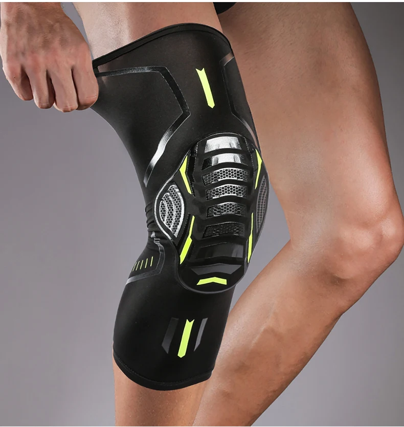1 Piece Knee Brace Strap Patella Medial Support Strong Meniscus Silicone Compression Protection Sport Kneepads Running Basket