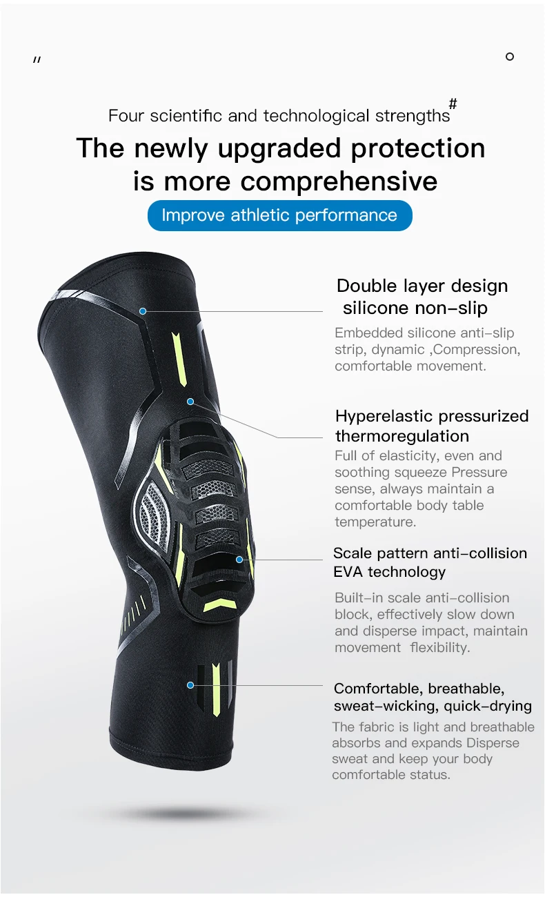 1 Piece Knee Brace Strap Patella Medial Support Strong Meniscus Silicone Compression Protection Sport Kneepads Running Basket