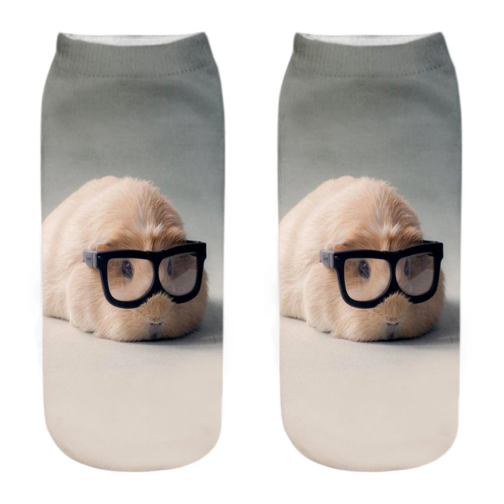 Fashion Animal Socks 3D Printed Funny Kawaii Women Cute Pets Fitness Hamster Sokken Many Style Cool Dropship