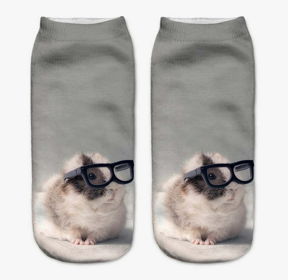 Fashion Animal Socks 3D Printed Funny Kawaii Women Cute Pets Fitness Hamster Sokken Many Style Cool Dropship
