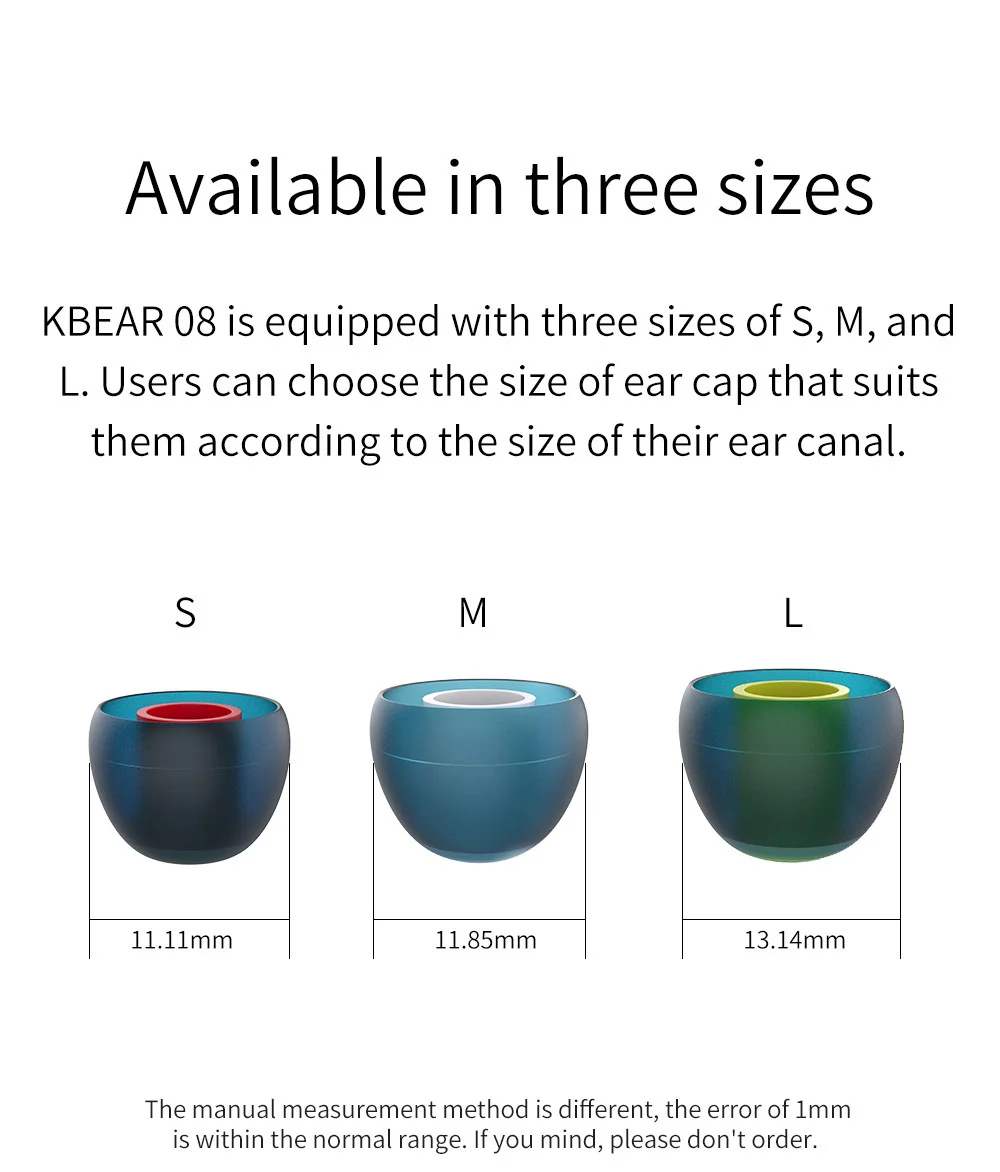 KBEAR 08 Silicone Upgraded Earphone Eartips 1 pair(2 pcs) Noise Isolating With S M M- L Size For KBEAR TRI KZ Headphone Earbuds
