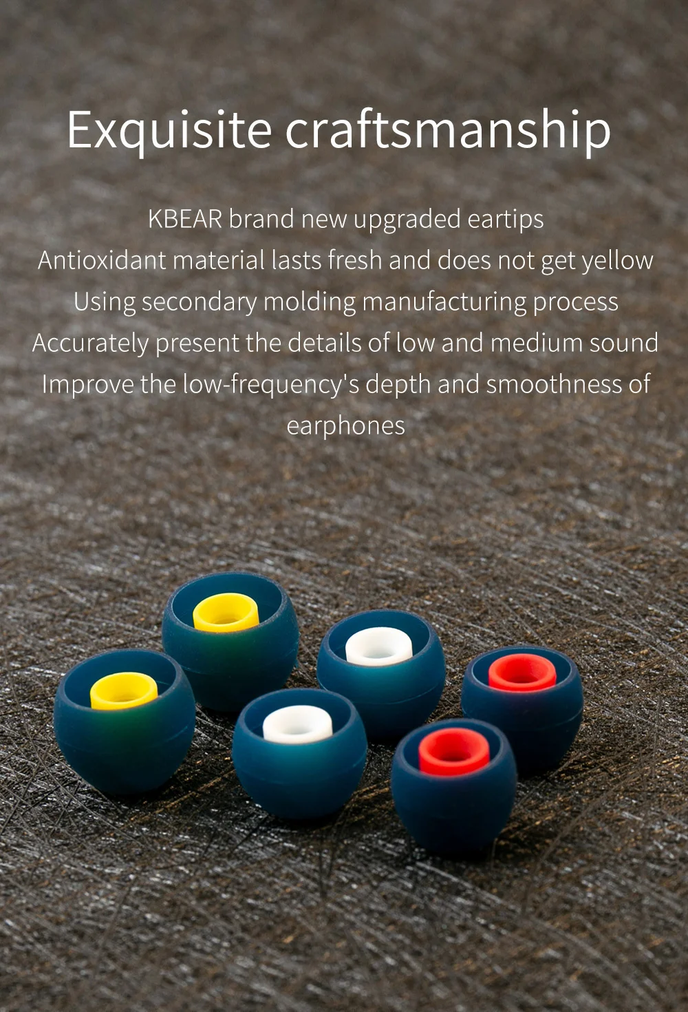 KBEAR 08 Silicone Upgraded Earphone Eartips 1 pair(2 pcs) Noise Isolating With S M M- L Size For KBEAR TRI KZ Headphone Earbuds
