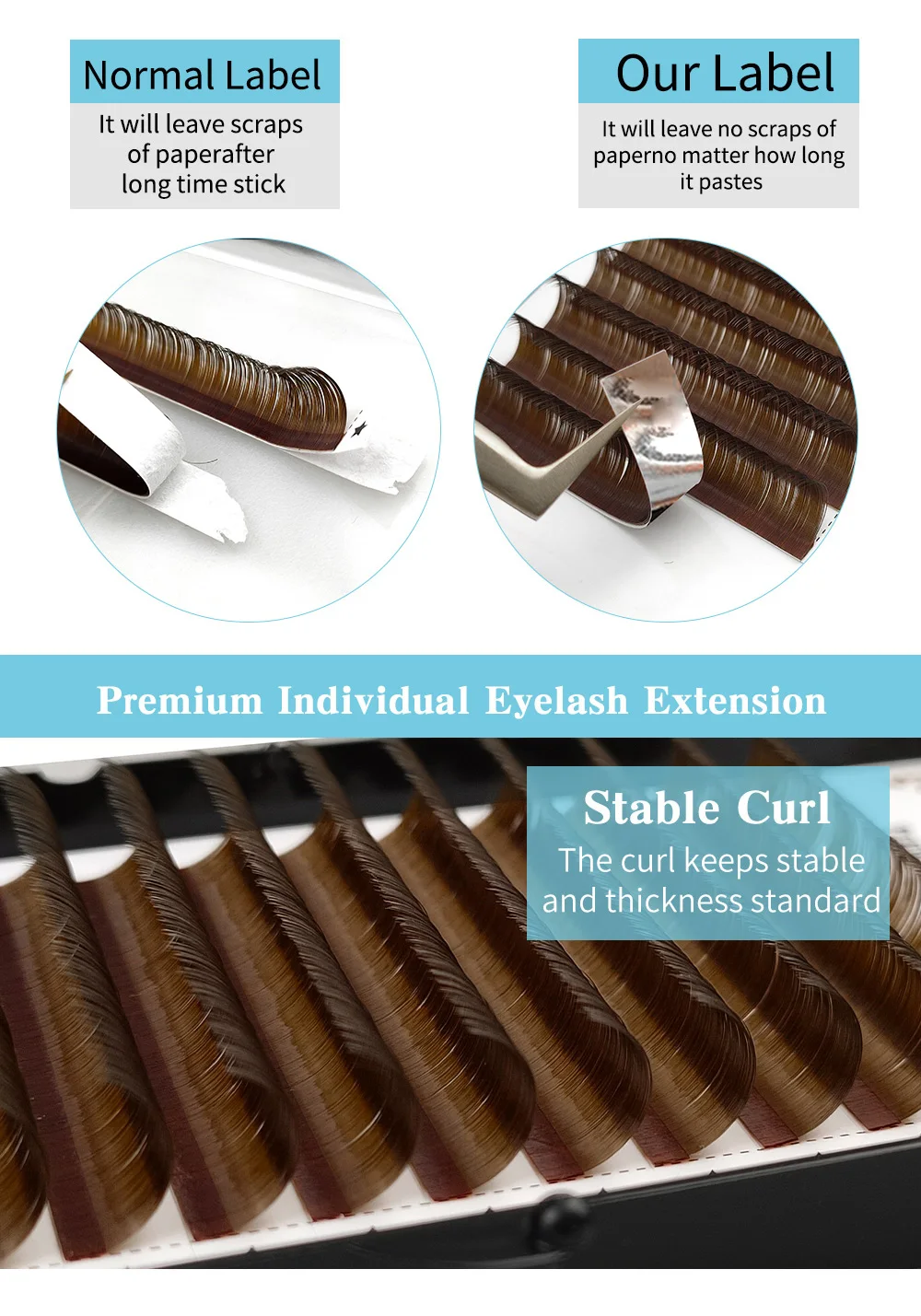 Abonnie New Arrival Dark Brown Eyelash Extension 12 Lines Mix 8-15mm Fake Mink Eyelash Makeup Silk Handmade Natural Lashes