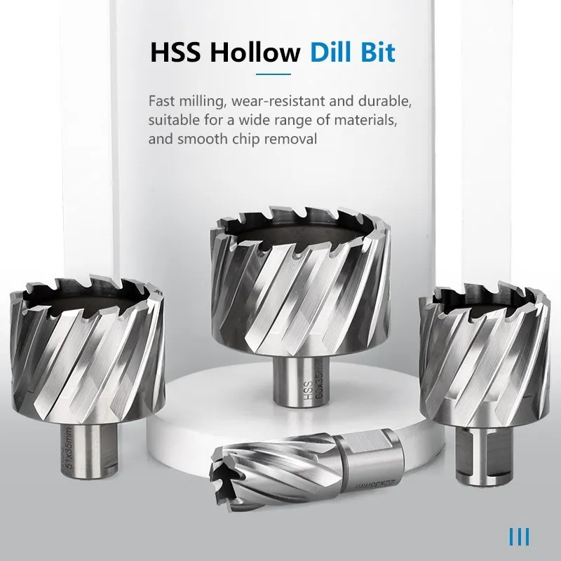 1pc HSS Hole Cutter 6-60mm Weldon Shank Hole Saw Hollow Drill Bit HSS Core Drill Bit For Metal Drilling Tools