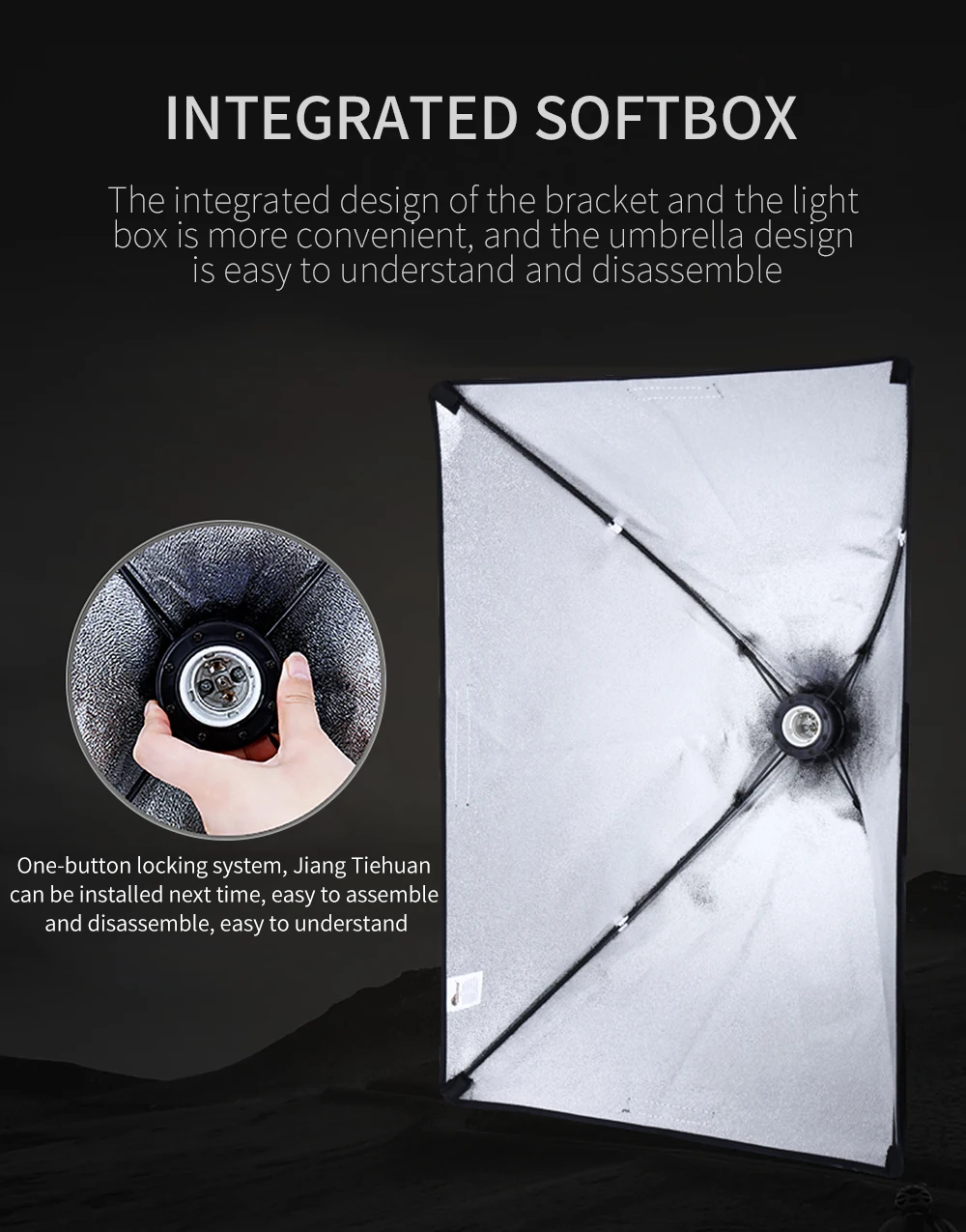 50*70cm Softbox Photography Lighting Kit Photo Studio Single Lamp Holder Continuous Lighting With 2pcs Bulbs Photo Accessories