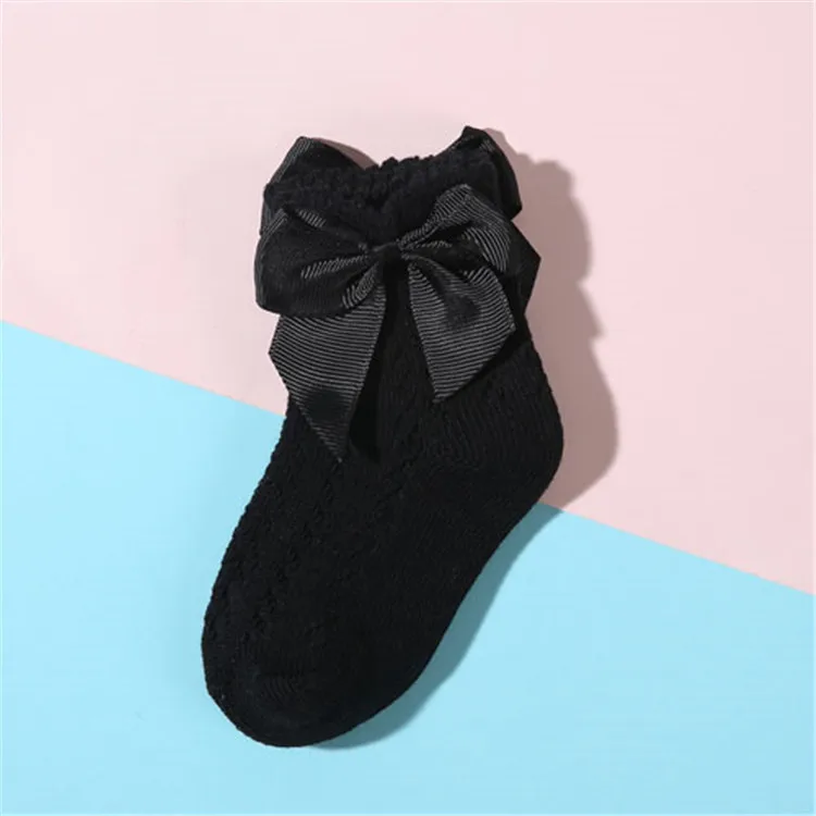 Lawadka Summer Mesh Newborn Baby Girls Socks Fashion Bow Thin Children's Socks for Girls Infant Princess White Red Black 0-5Year
