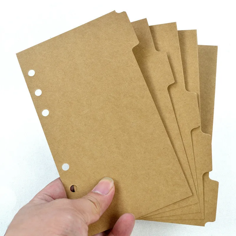 5Pcs/set A5 A6 Binder Index Dividers Index Page for Loose-leaf Notebook Scrapbook Diary Stationery School Office Supplies