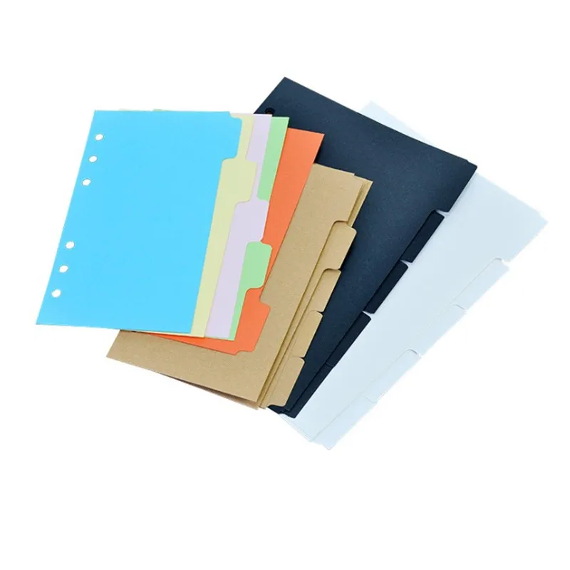 5Pcs/set A5 A6 Binder Index Dividers Index Page for Loose-leaf Notebook Scrapbook Diary Stationery School Office Supplies