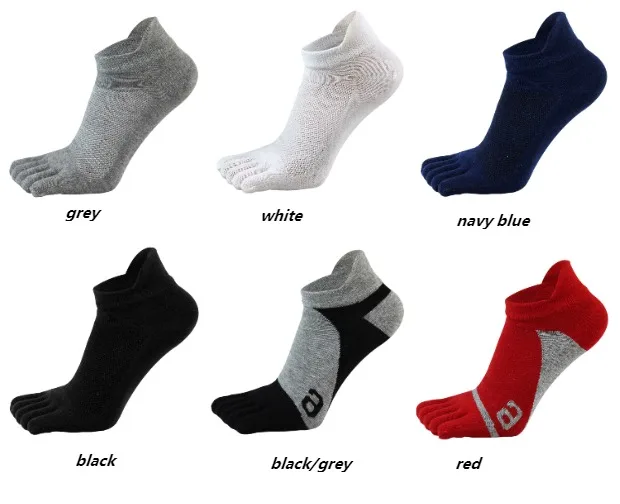 Solid Pure Cotton Ankle Five Finger Socks For Man Soft Elastic Endurable Breathable Mesh Deodorant No Show Toe Boat Socks Sport