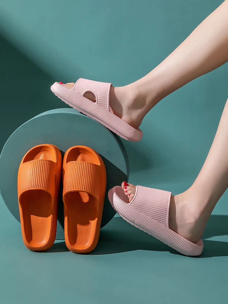 Women Thick Sole Home Slippers Heel Ladies Platform Flat Shoes Non-Slip Eva Living Room Indoor Slides Women Man Slippers