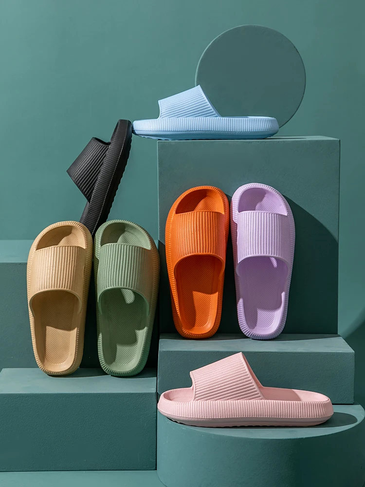 Women Thick Sole Home Slippers Heel Ladies Platform Flat Shoes Non-Slip Eva Living Room Indoor Slides Women Man Slippers