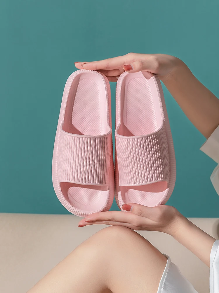 Women Thick Sole Home Slippers Heel Ladies Platform Flat Shoes Non-Slip Eva Living Room Indoor Slides Women Man Slippers