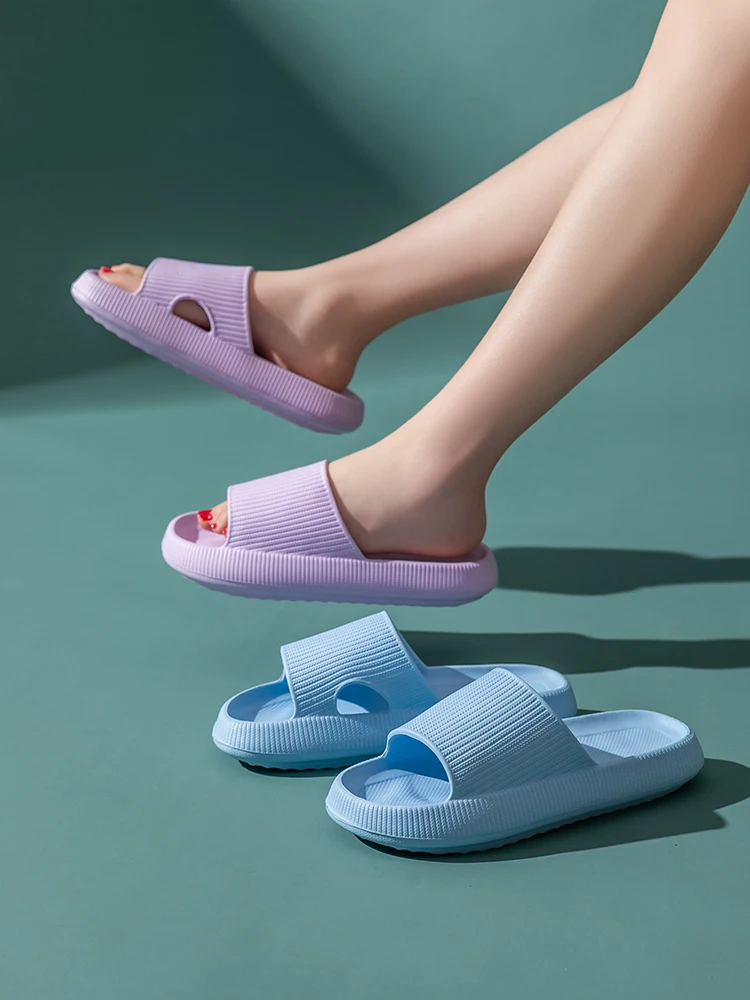 Women Thick Sole Home Slippers Heel Ladies Platform Flat Shoes Non-Slip Eva Living Room Indoor Slides Women Man Slippers