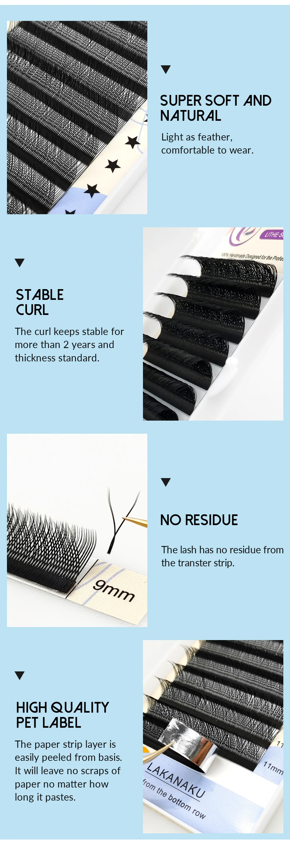 Lakanaku Y Lashes Cilia And Volume Brazilian False Eyelashes Supplies YY Cilios Faux Mink Lashes Y Shape Eyelash Extension