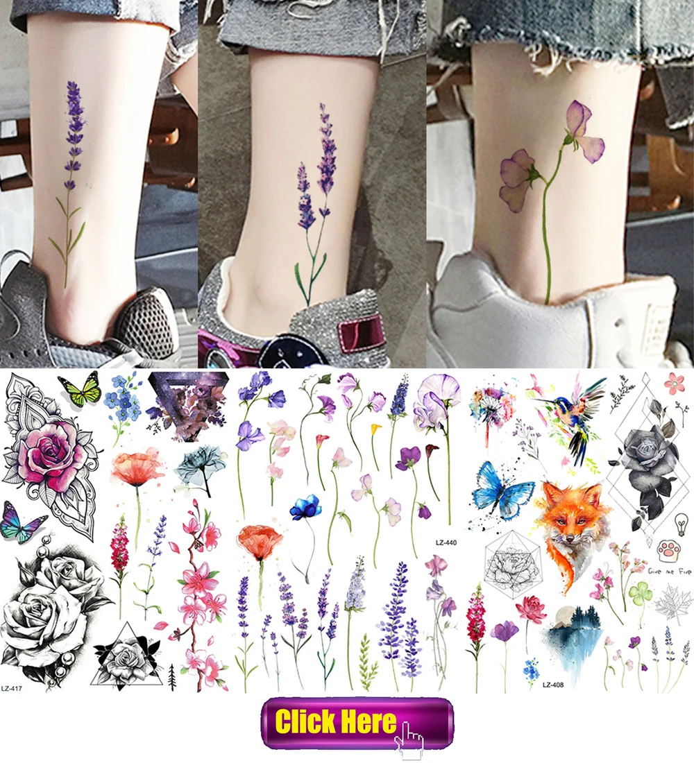 Watercolor Lion Tiger Temporary Tattoo For Women Men Atult Kid Realistic Fake Animal Tattoo Sticker Water Transfer Tatoos Thigh