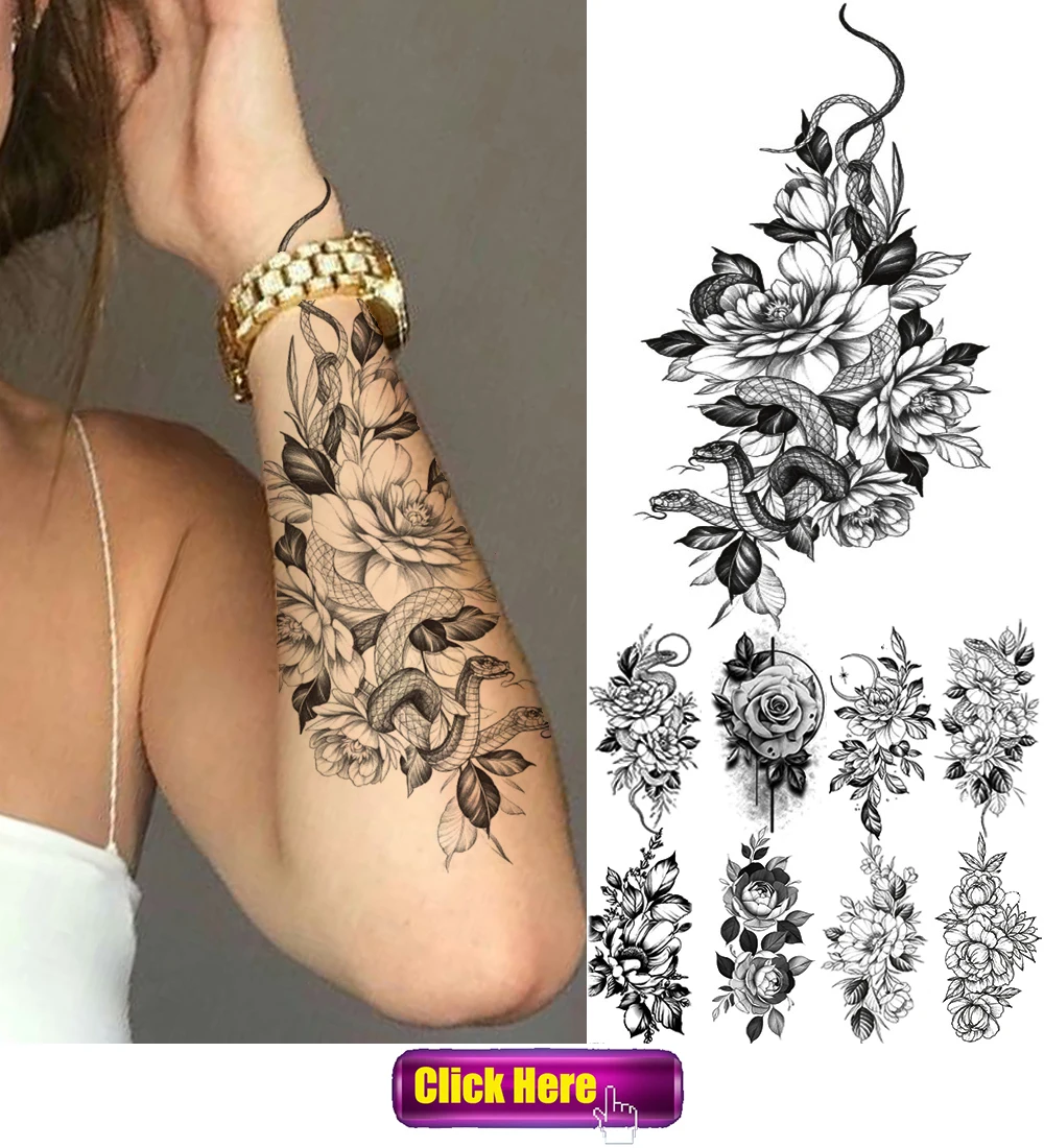 Watercolor Lion Tiger Temporary Tattoo For Women Men Atult Kid Realistic Fake Animal Tattoo Sticker Water Transfer Tatoos Thigh