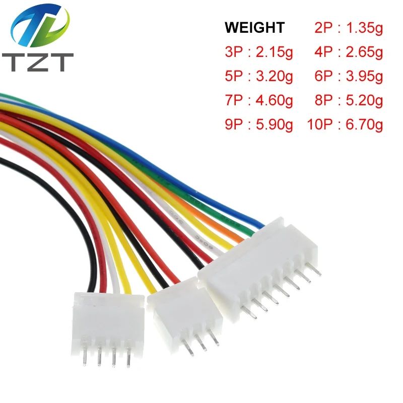 10/30Sets JST XH2.54 XH 2.54mm Wire Cable Connector 2/3/4/5/6/7/8/9/10 Pin Pitch Male Female Plug Socket 20cm Wire Length 26AWG