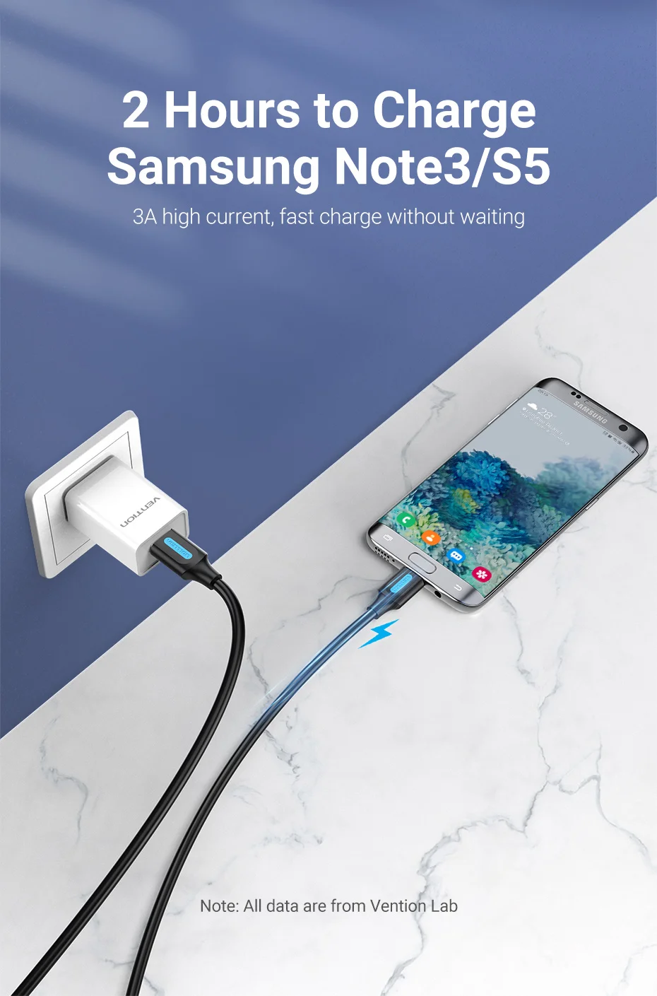 Vention Micro USB 3.0 Cable 3A Fast Charger Data Cord Mobile Phone Cables for Samsung Note 3 S5 Toshiba Sony USB Micro B Cable