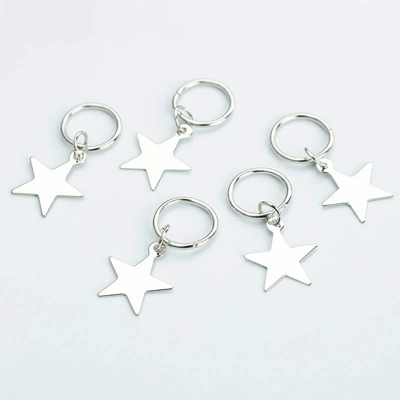 5-50 Pcs/set Opening Silver Hair Ring Hip-hop Hair Braid Charm Dreadlock Beads Clips Cuffs Rings Jewelry Dreadlocks Accessories