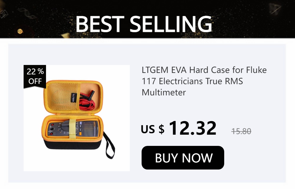 LTGEM EVA Hard Case for Fluke 117 Electricians True RMS Multimeter/sperry DM 6400