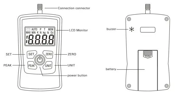 Shahe New Digital Push Pull Force Gauge Portable Dynamometer Gauge High Precision Pull Pressure Gauge Portable Pull Tester