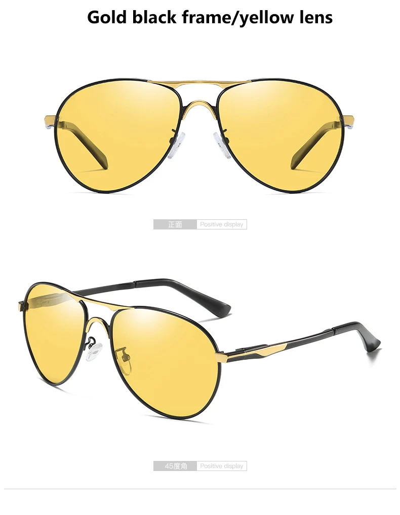 New Trend Intelligent Aviation Photochromic Sunglasses Polarized Men Day Night Vision Driving Sun Glasses Male gafas de sol