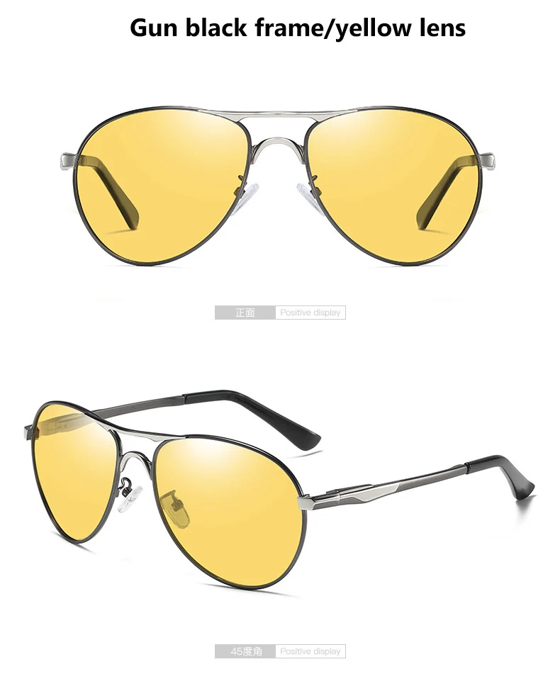 New Trend Intelligent Aviation Photochromic Sunglasses Polarized Men Day Night Vision Driving Sun Glasses Male gafas de sol