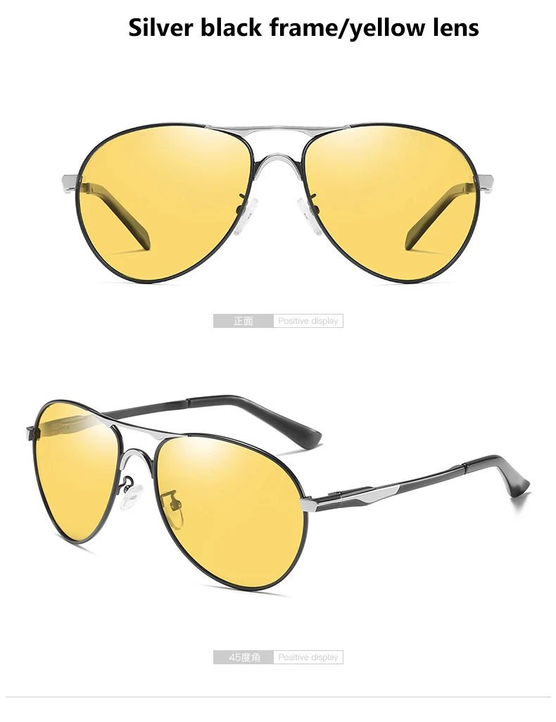 New Trend Intelligent Aviation Photochromic Sunglasses Polarized Men Day Night Vision Driving Sun Glasses Male gafas de sol