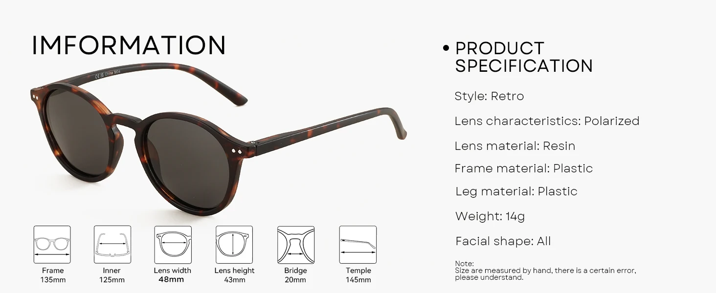 ZENOTTIC Retro Small Round/Square Polarized Sunglasses Vintage Lightweight Frame for Men Women Fashion Shade