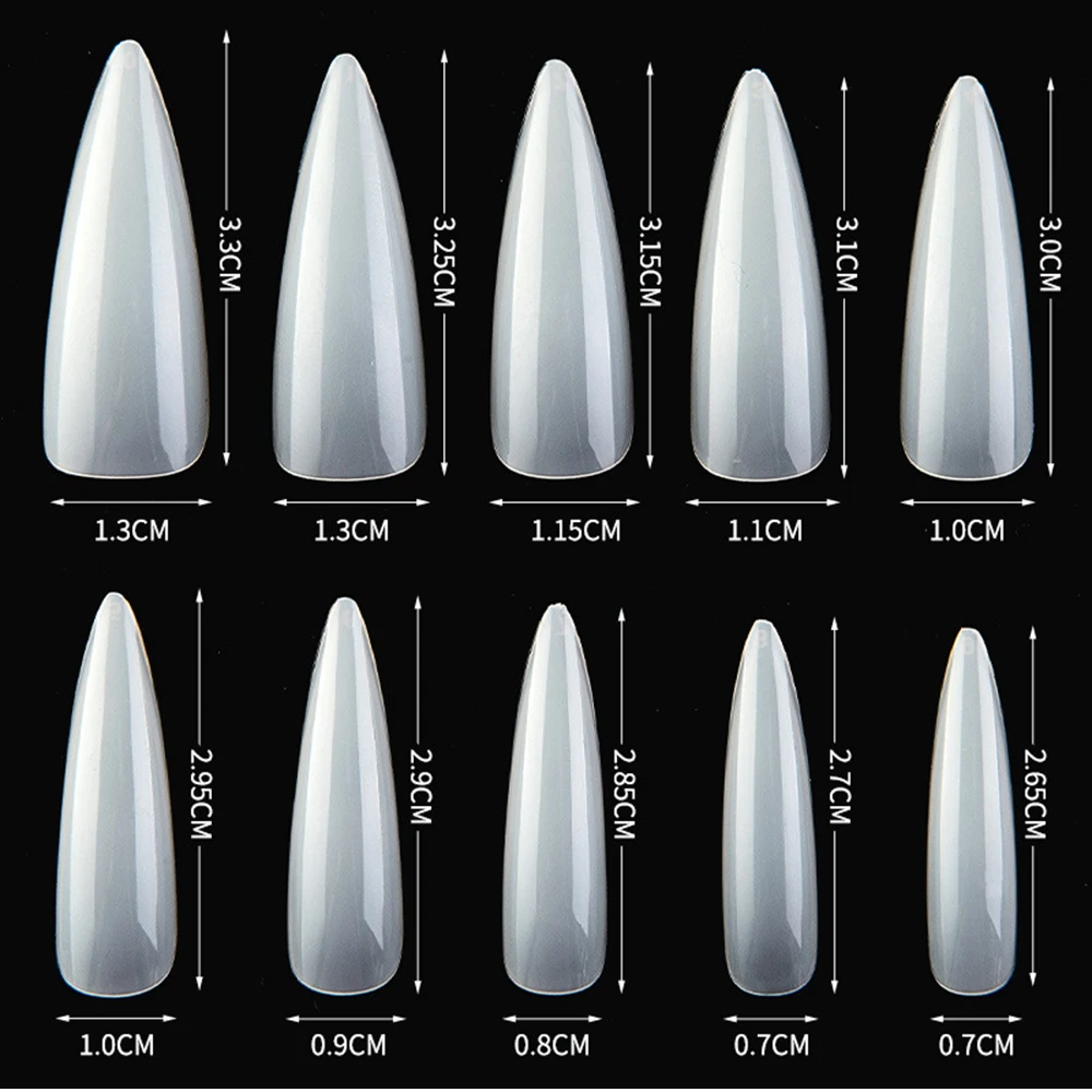100PCS/Box False Nail Tips Fake Nails Art DIY Long Stiletto Acrylic Manicure DIY Tools Full Style 20 Colors Hot Sale Beauty Tool