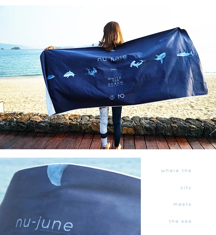 Nu-June Outdoor Microfiber Towel Camping Sport Swimming Beach Bath Towels Hand Face Body Antibacterial Hiking Travel Quick Dry