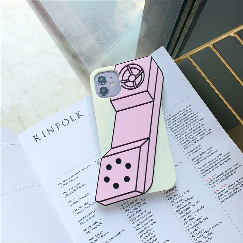 3D Classic Mobile Phone Case for iPhone 17 Pro Max/16/15/14/13/12/11/XR/8/7 Plus Retro Style Telephone Soft Silicone Cover