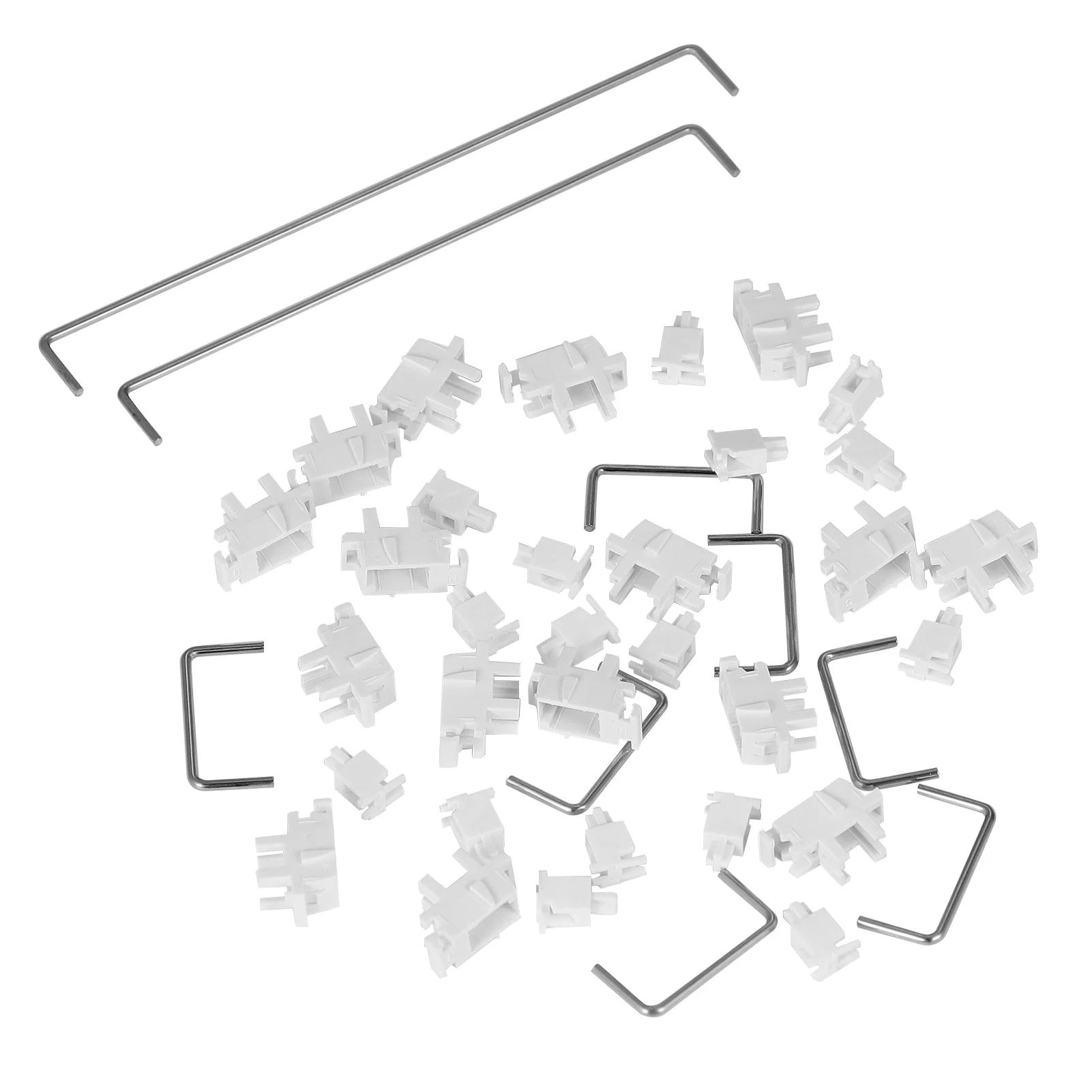 DUROCK Plate Mount Stabilizer Black 7u 6.25u 2u Stainless Steel Wire White Plate Mounted Stabs V2 for Cherry MX Keyboards Plates