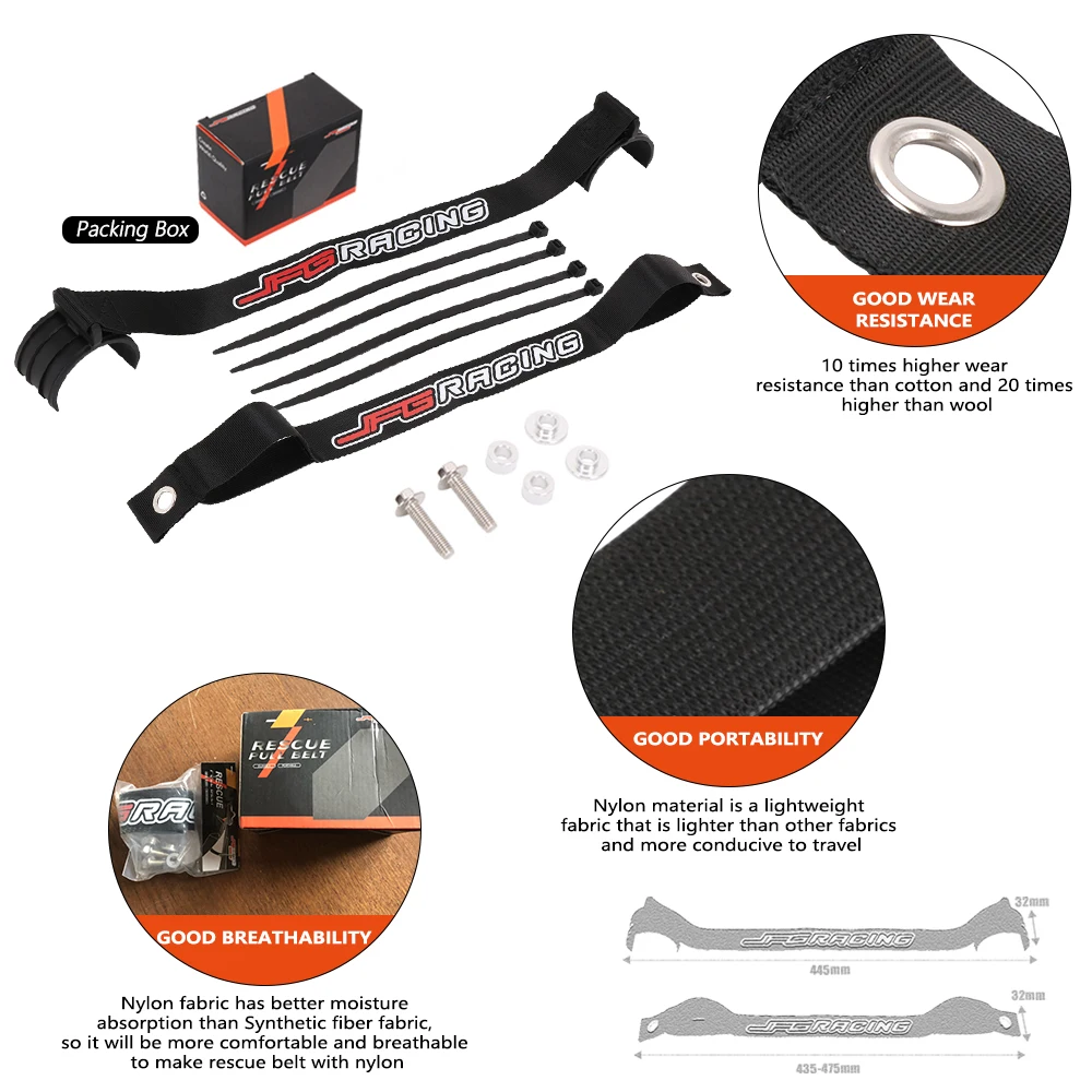 JFG Racing Front Rear Rescue Strap Pull Sling Belt Leashes For KTM 250 350 400 450 500 XCF XCW XCFW SXF EXCF EXC SMR Motorcycle