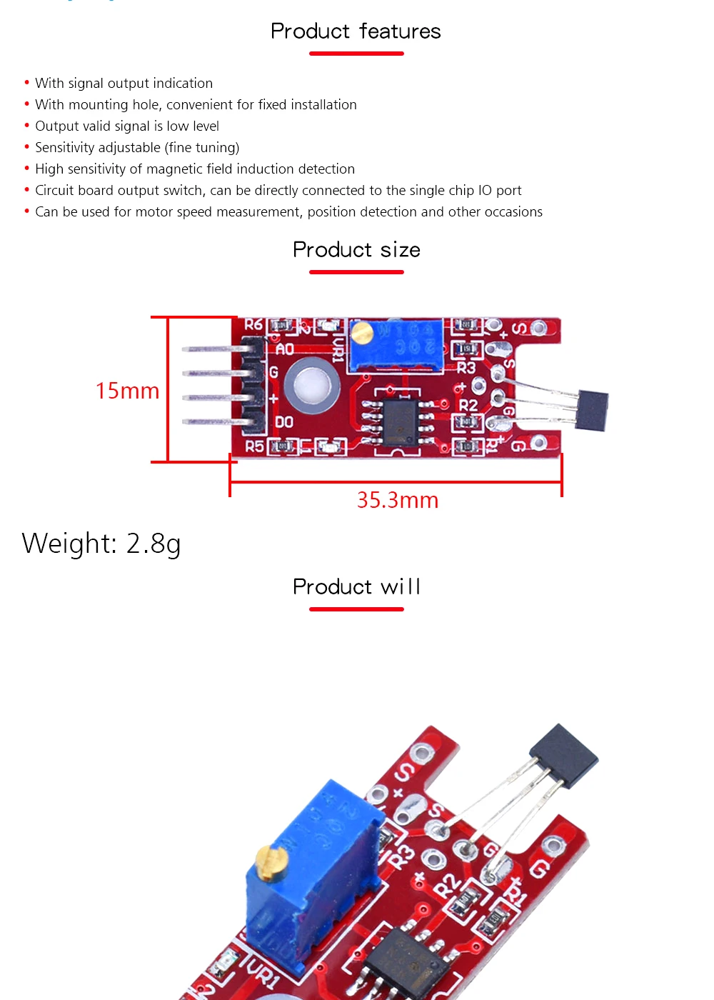 KY-024 Linear Magnetic Hall Sensor Board Switch Speed Counting Hall Sensors Module For Arduino Diy KY024 Hall Sensor