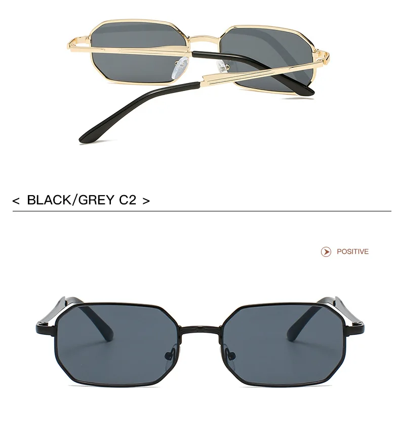Narrow Men's Sunglasses Fashion Rectangle Women Metal Luxury Brand Sun Glasses 2021 Classic Oculos Masculino Glasses UV400