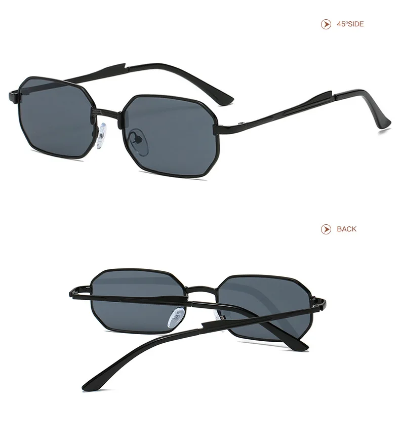 Narrow Men's Sunglasses Fashion Rectangle Women Metal Luxury Brand Sun Glasses 2021 Classic Oculos Masculino Glasses UV400