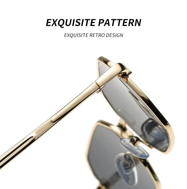 Narrow Men's Sunglasses Fashion Rectangle Women Metal Luxury Brand Sun Glasses 2021 Classic Oculos Masculino Glasses UV400