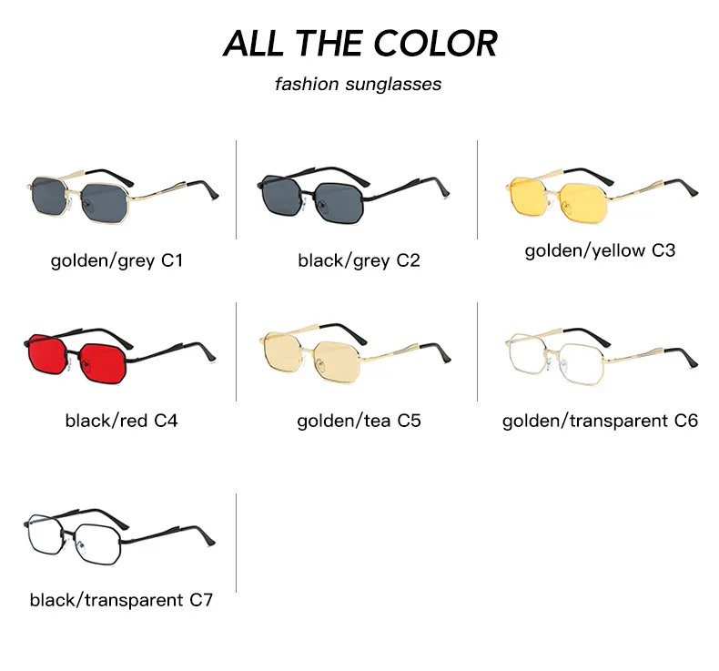Narrow Men's Sunglasses Fashion Rectangle Women Metal Luxury Brand Sun Glasses 2021 Classic Oculos Masculino Glasses UV400