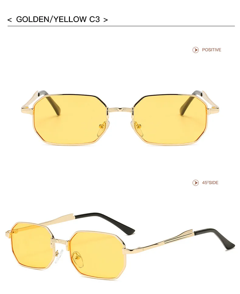 Narrow Men's Sunglasses Fashion Rectangle Women Metal Luxury Brand Sun Glasses 2021 Classic Oculos Masculino Glasses UV400