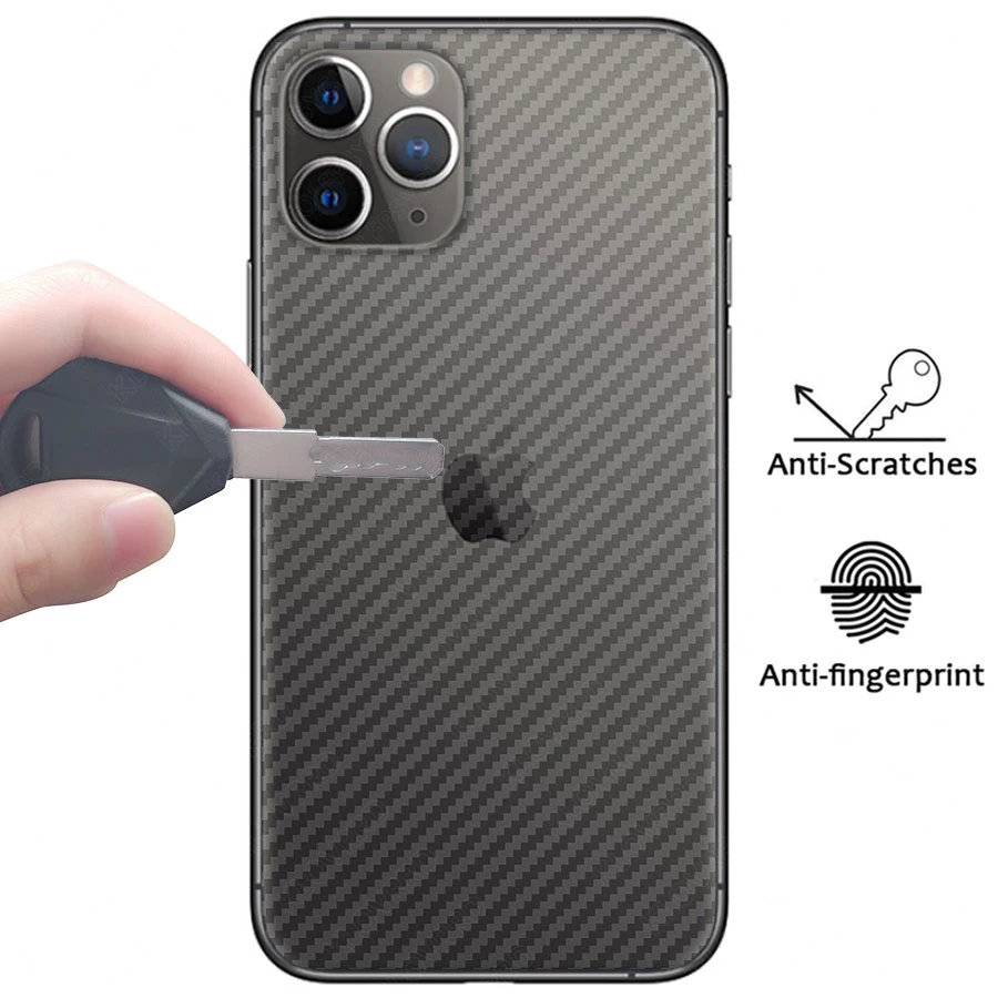 10PCS Carbon Fiber Back Film For IPhone 17 16 14 13 12 11 Pro Max 7 8 15 Plus Transparent Protective Film For iphone XS MAX